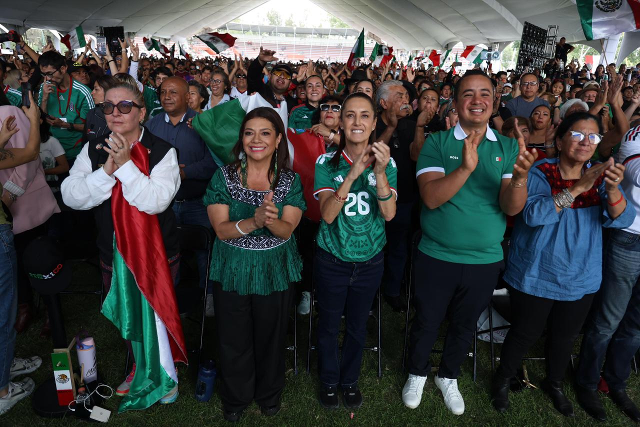 Así vivió Sheinbaum el triunfo de México ante Sudáfrica