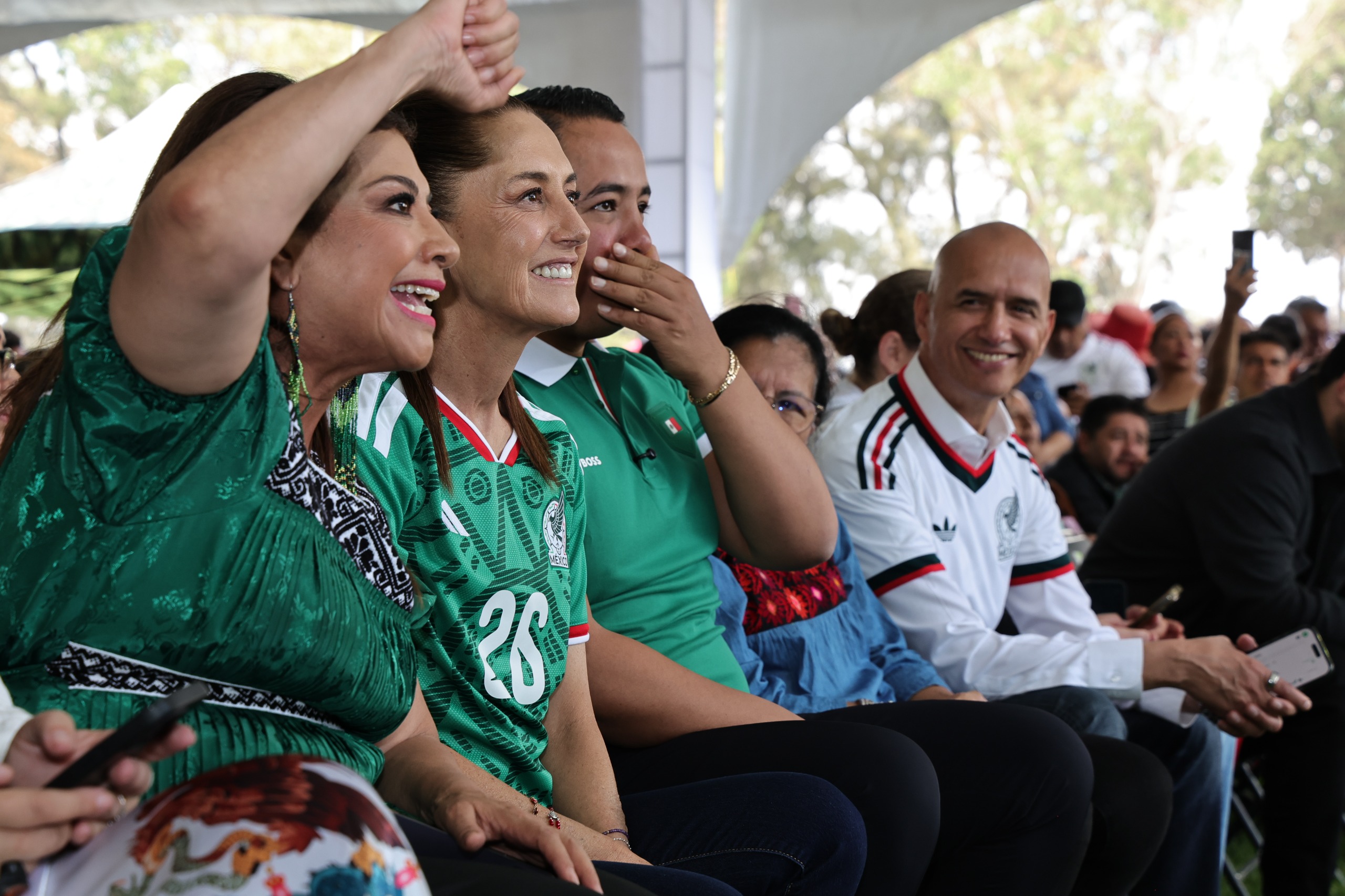 Así vivió Sheinbaum el triunfo de México ante Sudáfrica