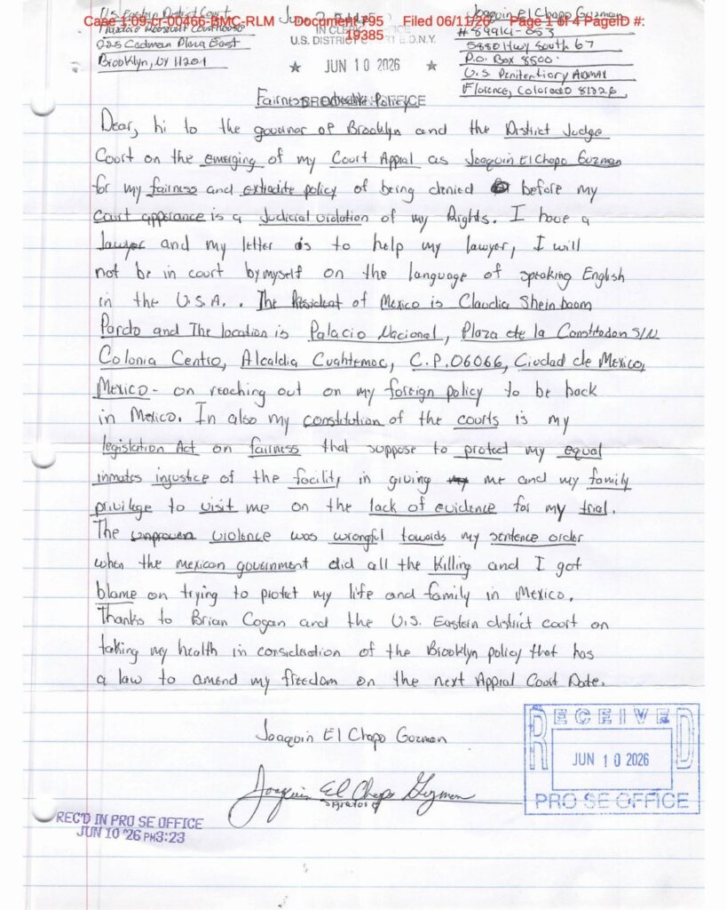 carta de El Chapo