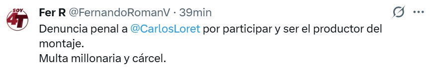 denuncia a Loret