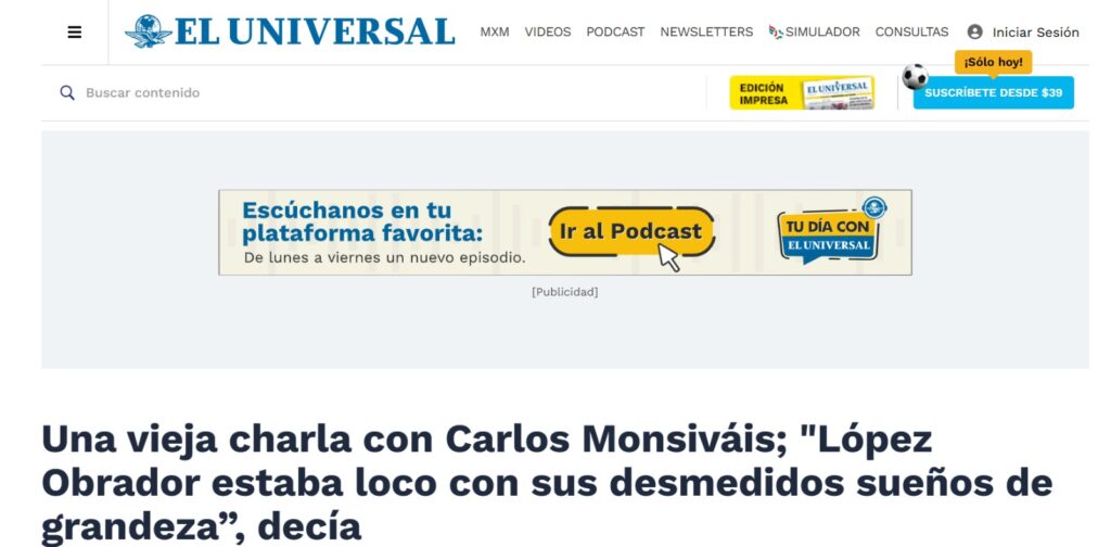 Entrevista de El Universal