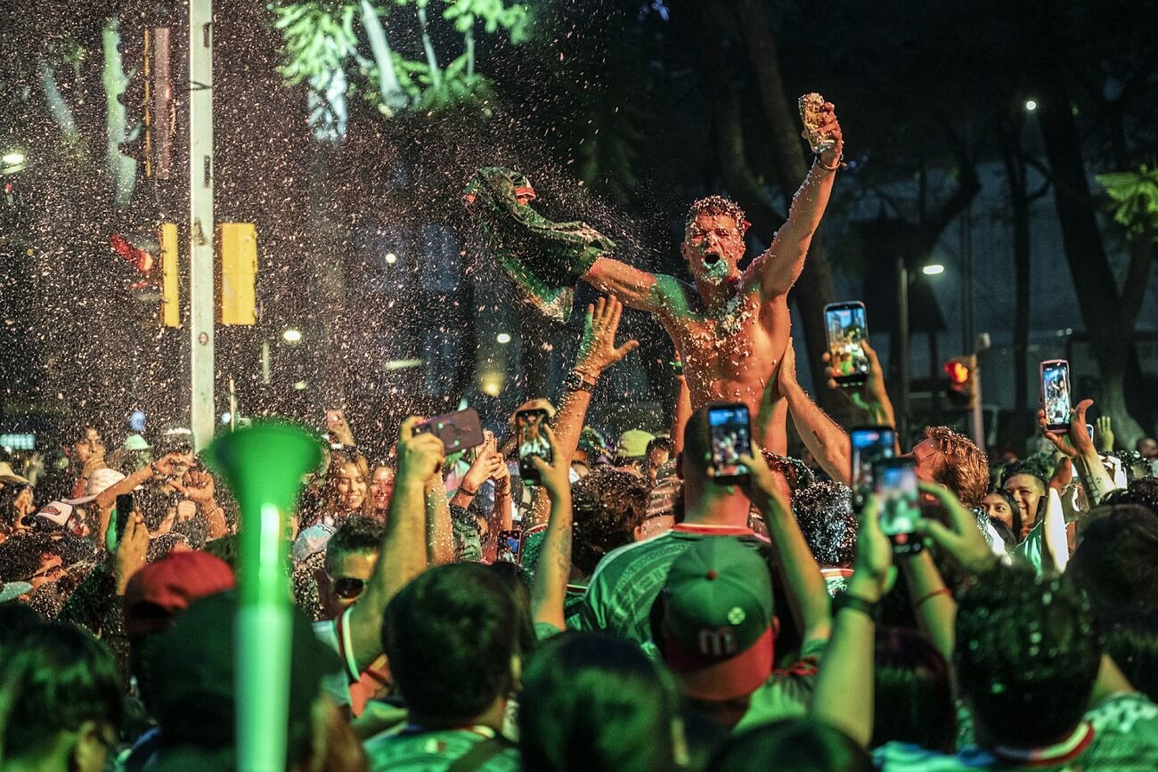 Festejos de México vs. Corea