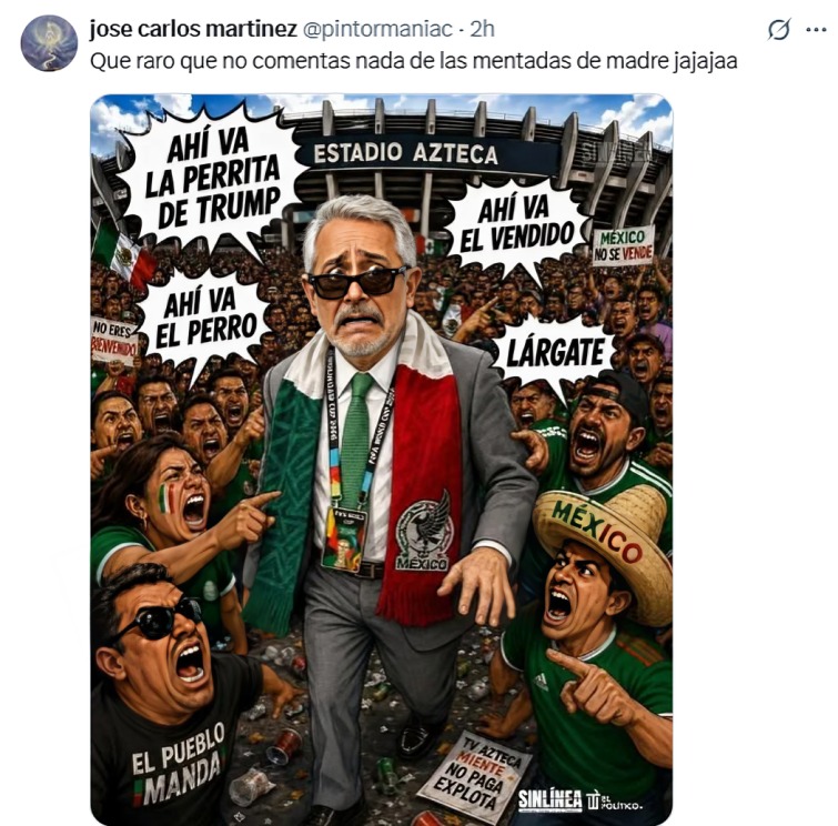Internautas critican a Salinas Pliego por su llegada a partido inaugural