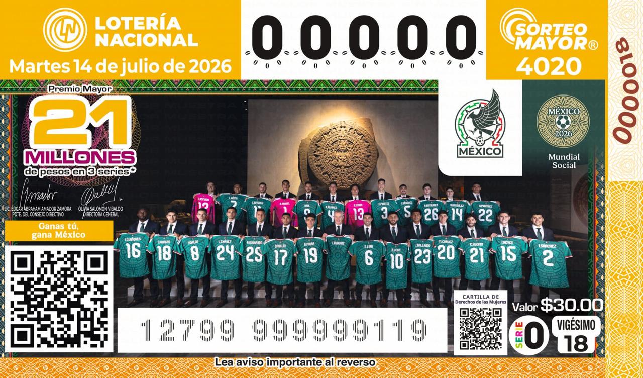 Lotería Nacional Selección Mexicana 