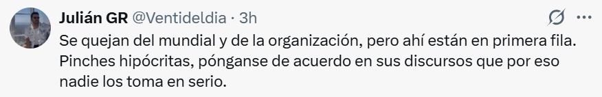 se quejan y andan en primera fila