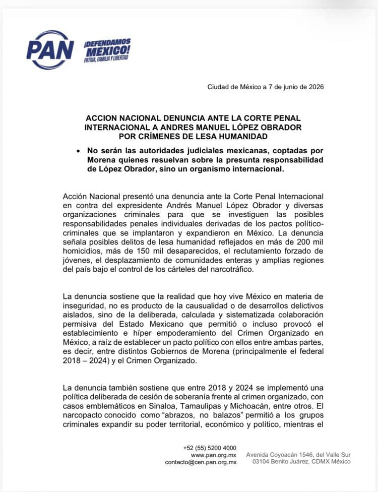 Sheinbaum reacciona denuncia PAN