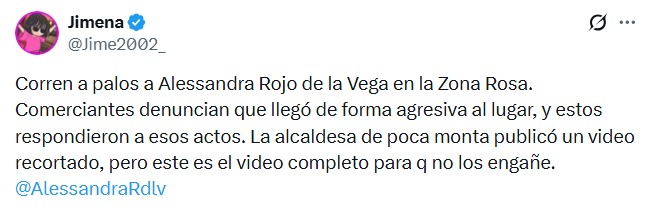 Redes critican a Alessandra Rojo tras pleito en Zona Rosa