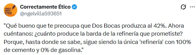 Calderón critica a Dos Bocas; redes le recuerdan su barda