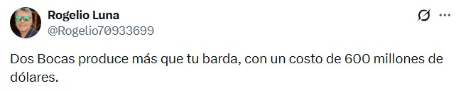 Calderón critica a Dos Bocas; redes le recuerdan su barda