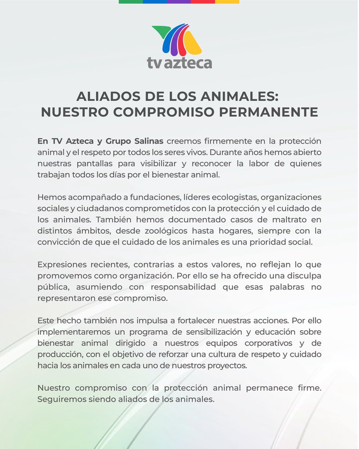 comunicado TV Azteca