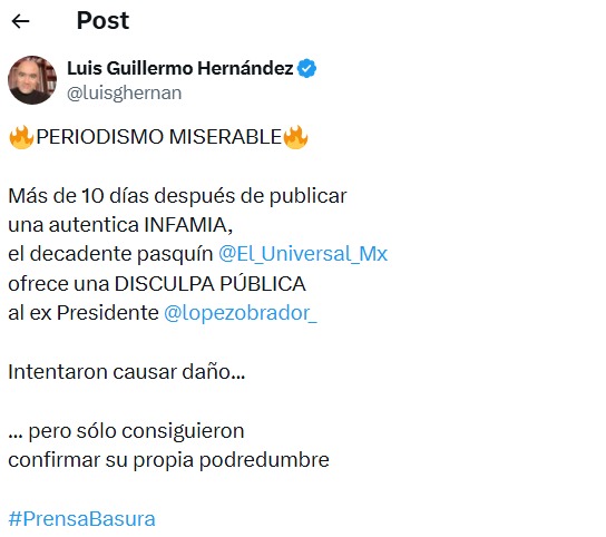 Redes tunden a El Universal por tardía disculpa a AMLO