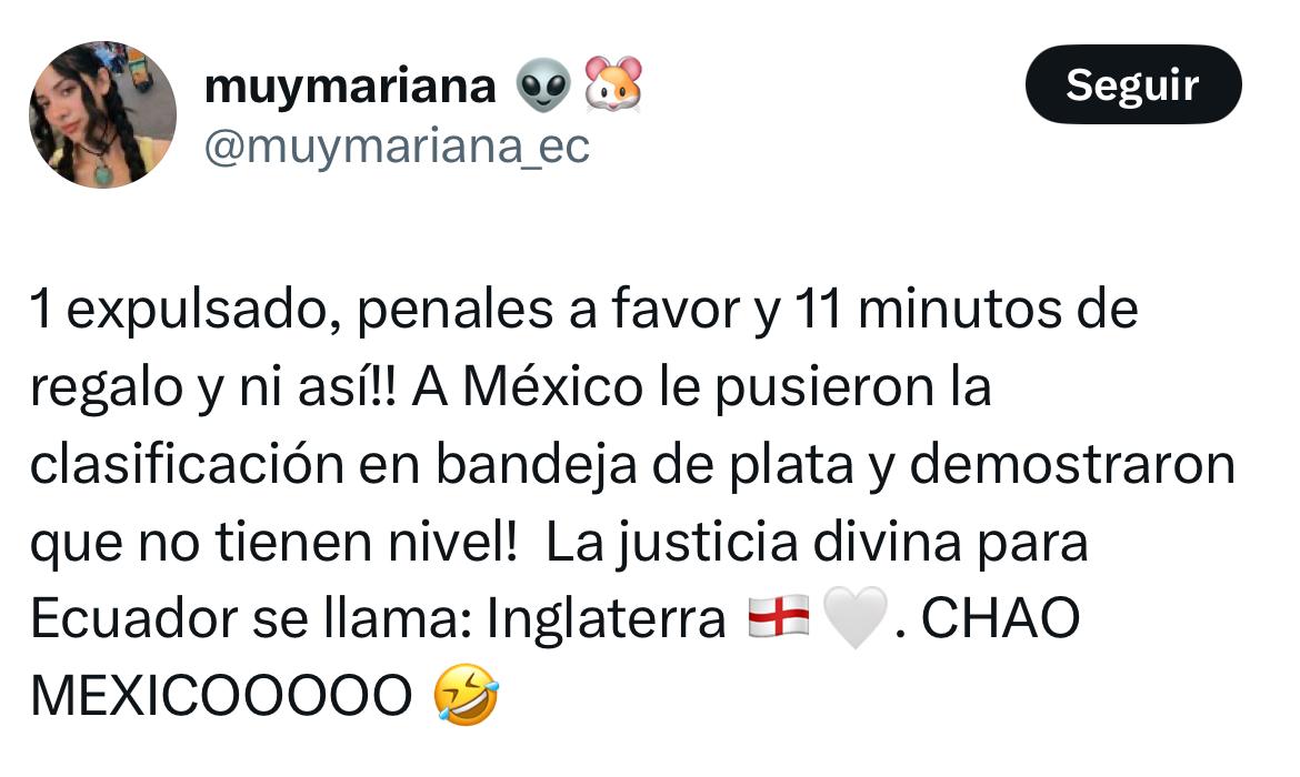 Ecuador aplaude a Inglaterra