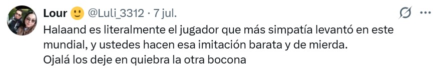 Haaland simpatía