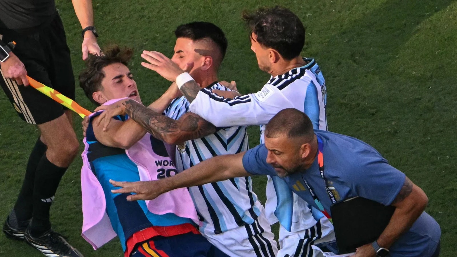Jugadores de Argentina en la final del Mundial