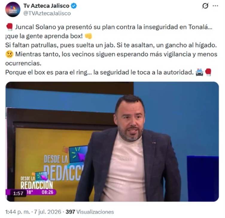 Juncal Solano denuncia TV Azteca Jalisco