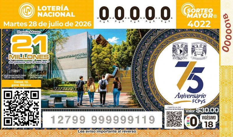 Lotería Nacional celebra aniversario de FCPyS de la UNAM