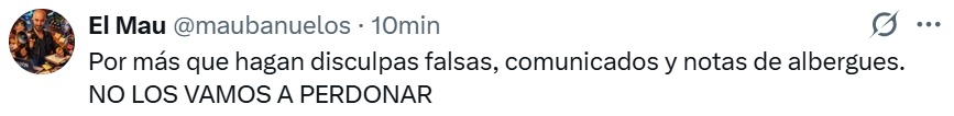 No los vamos a perdonar