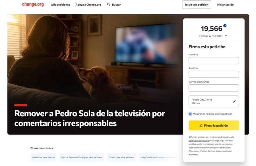Crean petición para sacar a Pedro Sola de Ventaneando