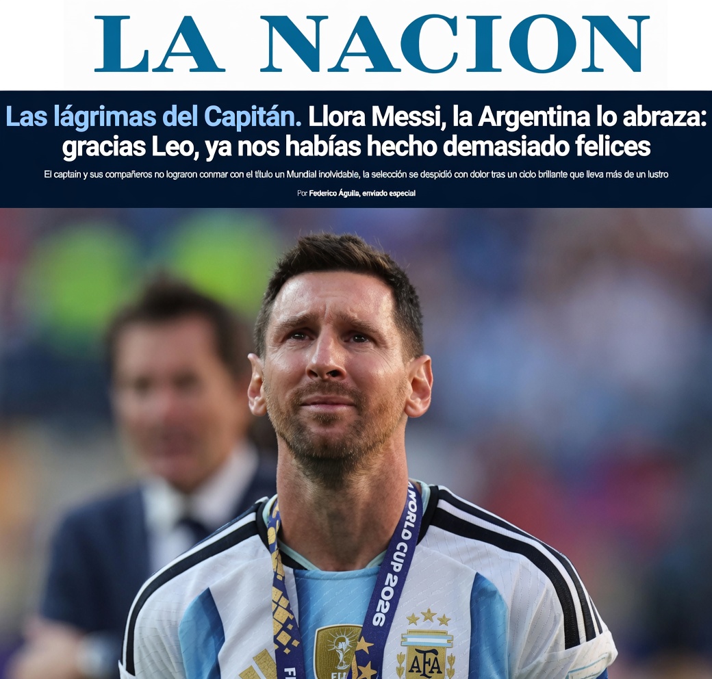 Prensa argentina lamenta derrota en final del Mundial 2026
