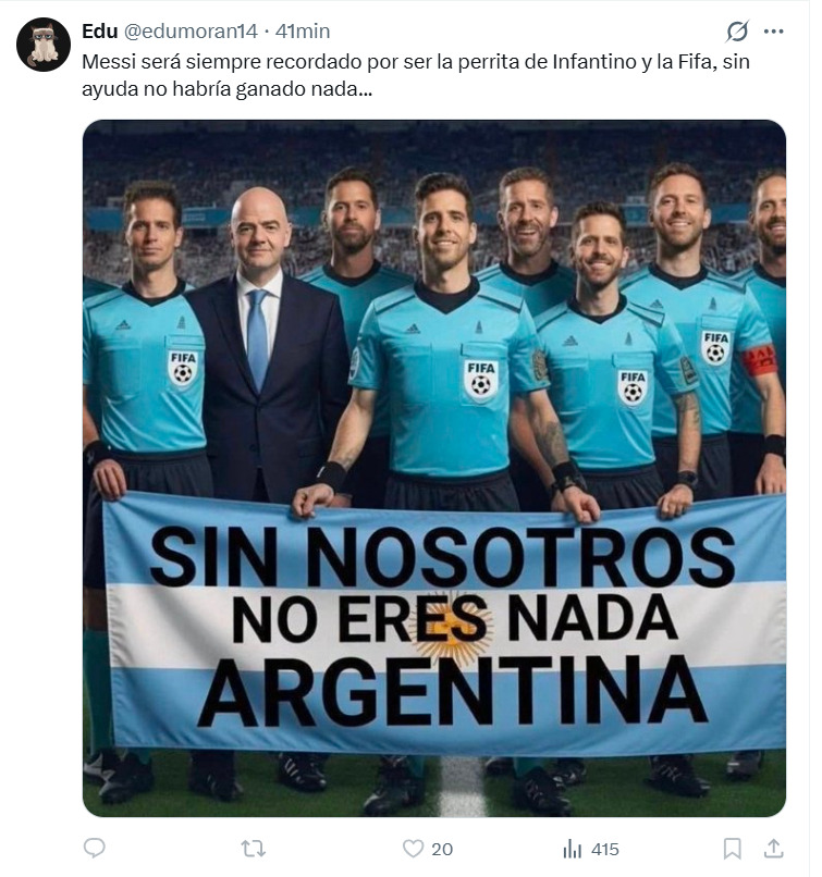 Tunden a Messi tras derrota en el Mundial