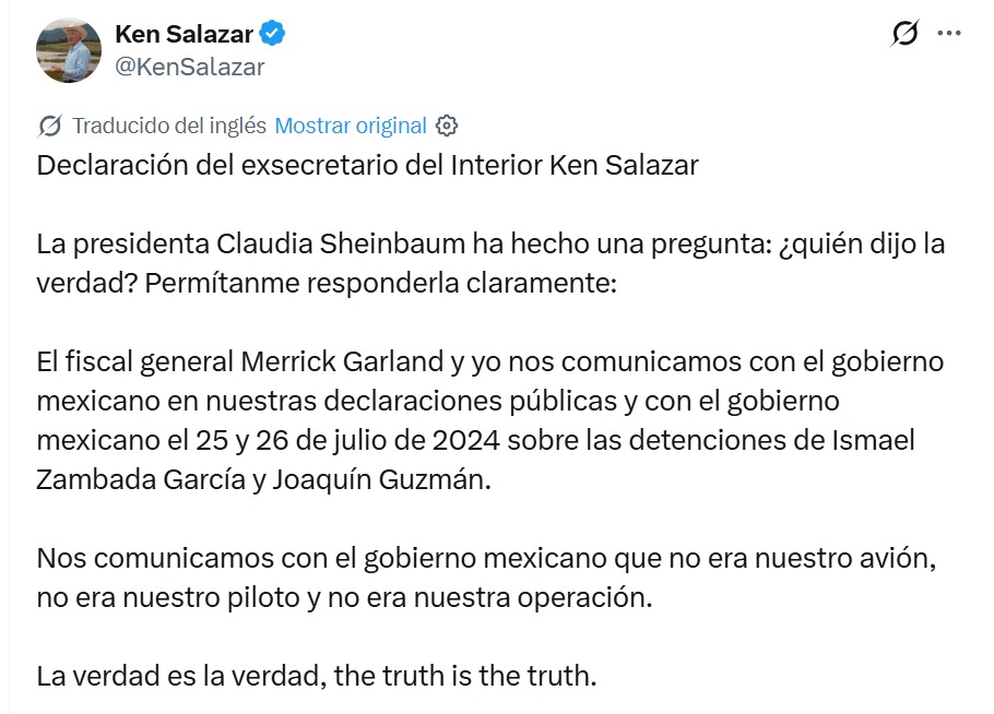 Respuesta Ken Salazar