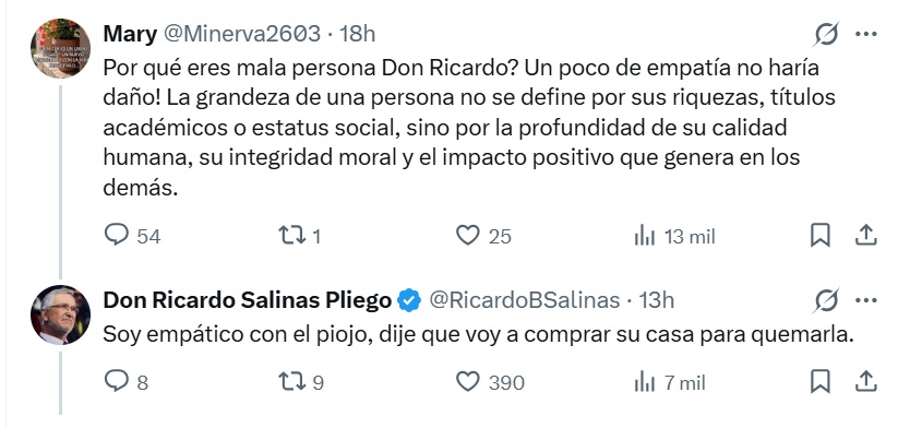 Tunden a Ricardo Salinas por burlarse de Arriaga