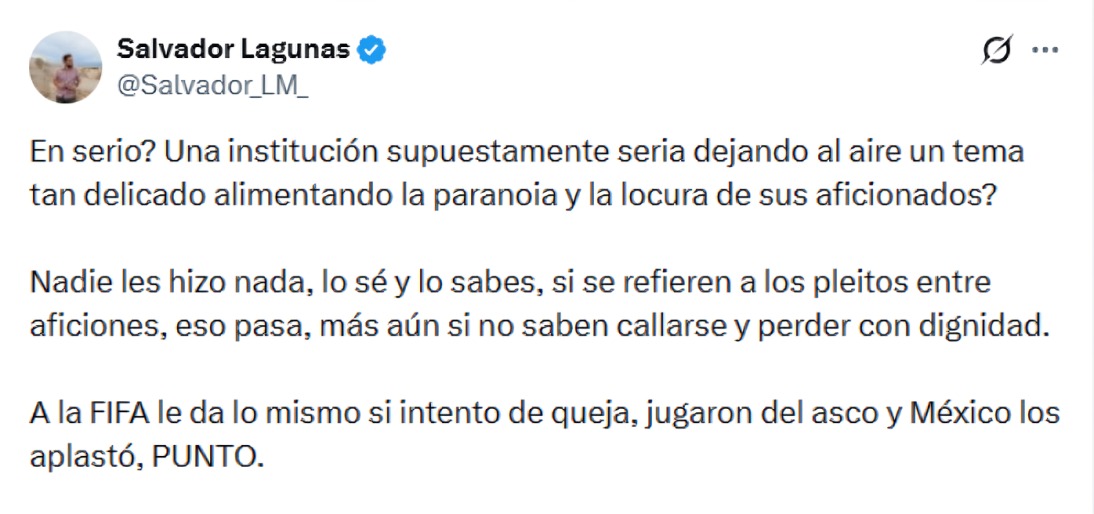 Usuarios llaman mal perdedor a Ecuador