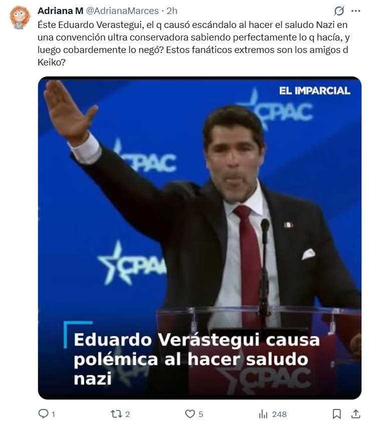 Eduardo Verástegui participa en un encuentro de fe junto a Keiko Fujimori.